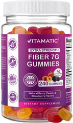 Vitamatic frasco frontal mostrando 240 gomitas y enfoque producto