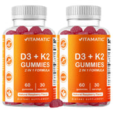 Vitamatic gomitas frente mostrando etiqueta y cantidad en el envase