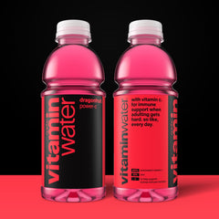 vitaminwater botella 20 fl oz detalle de etiqueta con vitaminas visibles