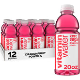 vitaminwater botella frontal con color llamativo y sabor dragonfruit