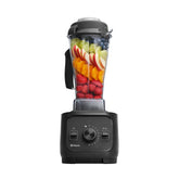 Vitamix VX1 front view showing sleek black base and classic container for reliable blending