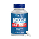 Vitassium front bottle showing flip-top cap and count, convenient travel benefit