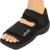 Vive post op shoe front profile showing protective toe box and stability