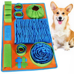 Vivifying alfombra snuffle vista frontal mostrando pliegues y colores, estimula olfato
