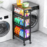 Vivihomety front view of full cart showing slim footprint and organized storage