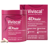 Viviscal frasco frontal mostrando el empaque y beneficio de cabello más lleno