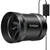 VIVOSUN front view of 6-inch inline fan showing compact housing and airflow benefit