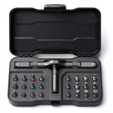 VMAN frente del kit mostrando carraca y 24 puntas organizada, ideal para bricolaje