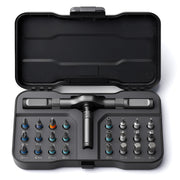 VMAN frente del kit mostrando carraca y 24 puntas organizada, ideal para bricolaje