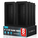 VOISEN rejilla frontal pack 8 mostrando acabado negro y diseño louver
