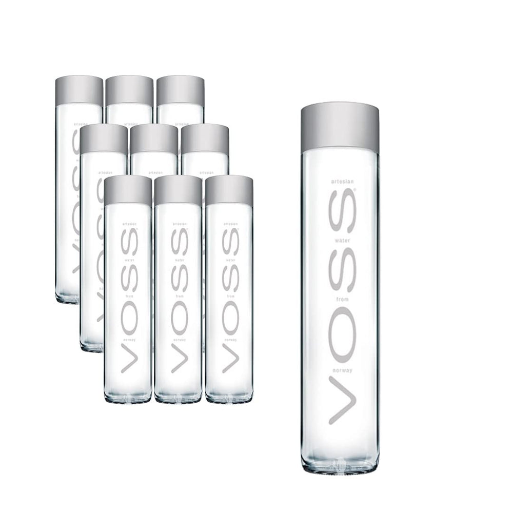 VOSS botella frontal 375 ml vidrio, presentación premium y pureza