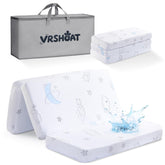 VRSHOAT colchón frontal con empaques, muestra tamaño y acabado protector
