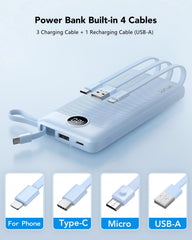 VRURC detalle de los cuatro cables integrados facilitando carga sin accesorios