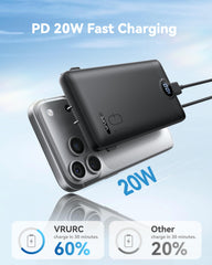 VRURC enchufe AC plegable conectado en pared para recarga directa y rápida