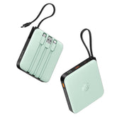 VRURC front view of green charger showing ports and compact design benefit