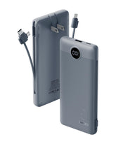 VRURC front view of grey portable charger showing compact design and brand