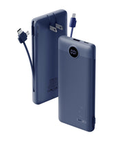 VRURC front view of navy power bank showing ports and compact design benefit