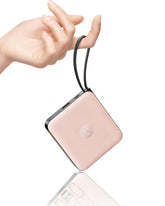 VRURC front view of pink power bank showing slim profile and benefits