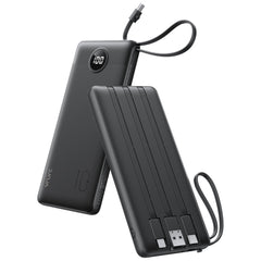 VRURC vista frontal del power bank mostrando diseño compacto y beneficios de portabilidad