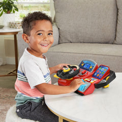 VTech palanca de cambios e intermitentes en primer plano, aprendizaje práctico de controles