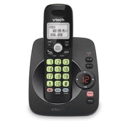 VTech front view showing base and cordless handset, clear design and features