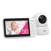 VTech parent unit front view showing clear 5-inch screen and easy controls for monitoring