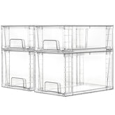 Vtopmart clear drawers front packaging showing four-piece set and visibility benefit