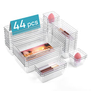 Vtopmart front view of clear organizer set showing all pieces and benefits