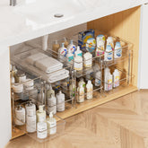 Vtopmart front view of assembled unit showing neat storage benefit