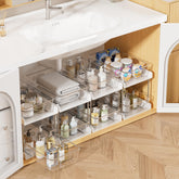 Vtopmart front view of four-pack pull-out organizers showing neat storage benefit
