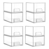 Vtopmart front view of eight clear stackable drawers showing neat storage benefit