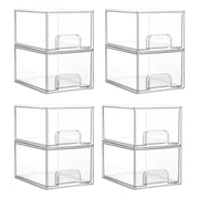 Vtopmart front view of eight clear stackable drawers showing neat storage benefit