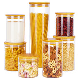 Vtopmart full seven-piece set front view showing neat pantry storage benefit