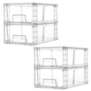 Vtopmart four-pack front view showing clear drawers and organized storage benefit