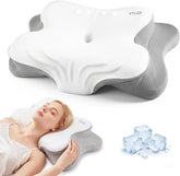 VYLEE vista frontal del empaque mostrando la almohada y beneficios