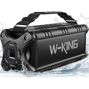 W-KING front boombox view showing controls and robust grille for powerful sound
