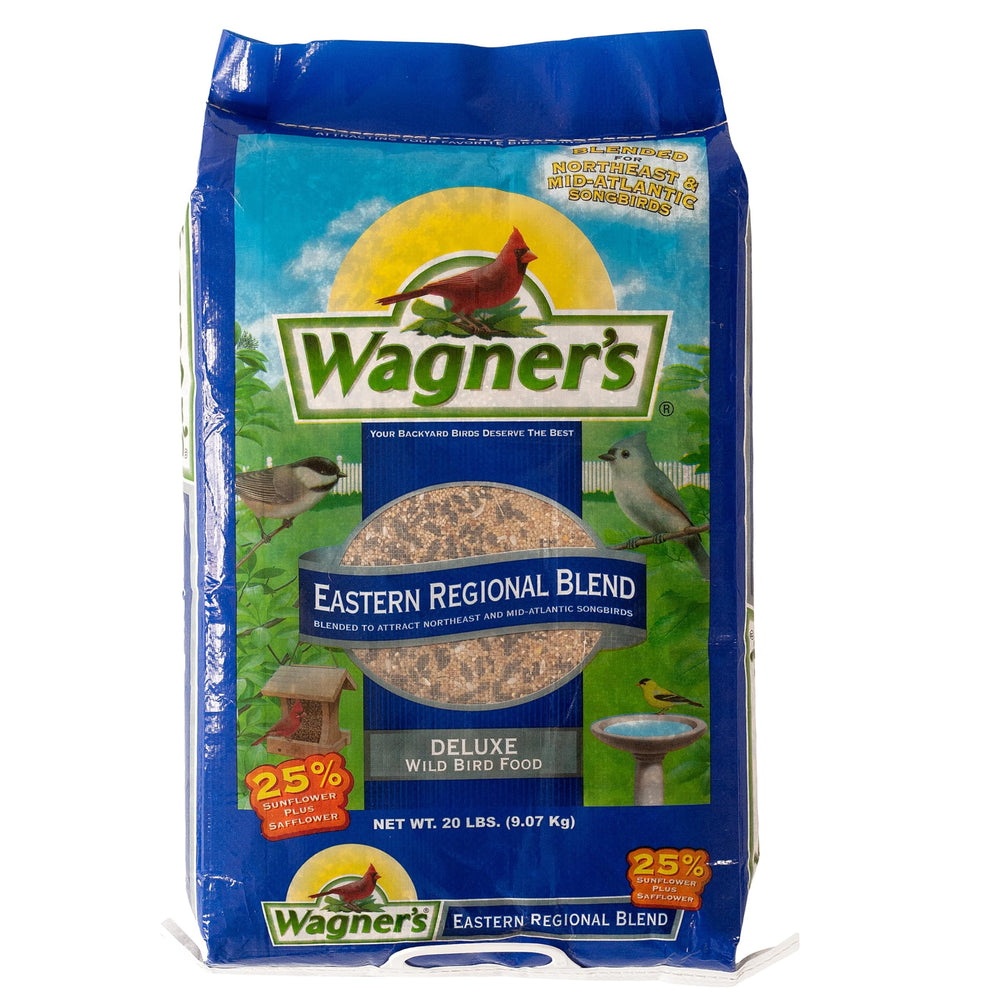 Wagner's bolsa frontal con mezcla para aves mostrando etiqueta y beneficio atractivo