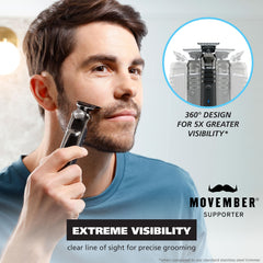 Wahl Forever Blade close-up highlighting black diamond-hard carbon coating for cooler cutting