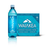 Waiākea paquete frontal de 15 botellas mostrando la marca y conveniencia