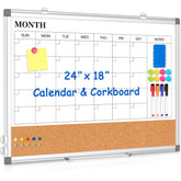 WALGLASS front view monthly calendar board showing grid and cork with quick planning benefit