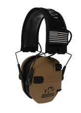 Walker's orejeras Razor Slim frente mostrando perfil ultrabajo y ajuste seguro