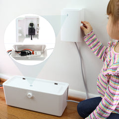 Wappa Baby vista frontal de la caja protectora con cierre seguro