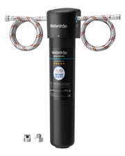 Waterdrop 15UA vista frontal del sistema mostrando diseño compacto y ahorro