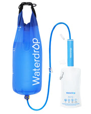 Waterdrop front view of gravity filter straw showing compact design and portability