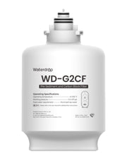 Waterdrop G2CF front view showing cartridge and secure fit benefit
