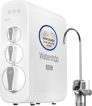 Waterdrop G3P600 front view showing compact tankless unit and port access benefits