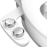 WATERLACE front view attachment showing clean chrome finish and easy mount benefit