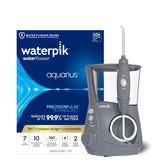 Waterpik Aquarius front view showing unit and base for easy countertop placement