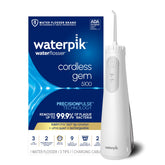 Waterpik Cordless Gem front view showing compact design and controls