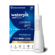 Waterpik Cordless Gem front view showing compact design and controls